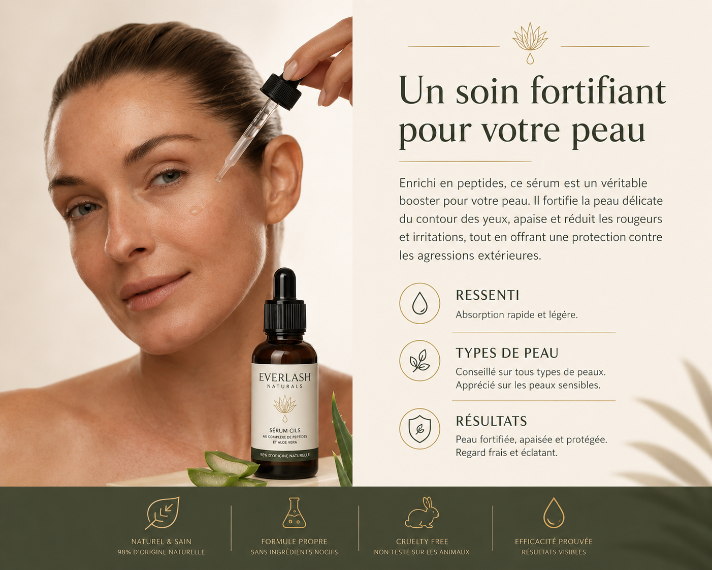 Sérum aux peptides et au thé vert